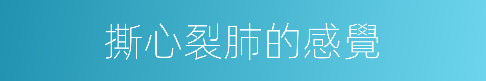 撕心裂肺的感覺的同義詞