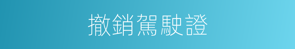 撤銷駕駛證的同義詞