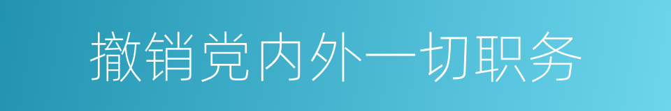 撤销党内外一切职务的同义词