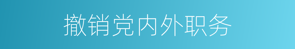 撤销党内外职务的同义词