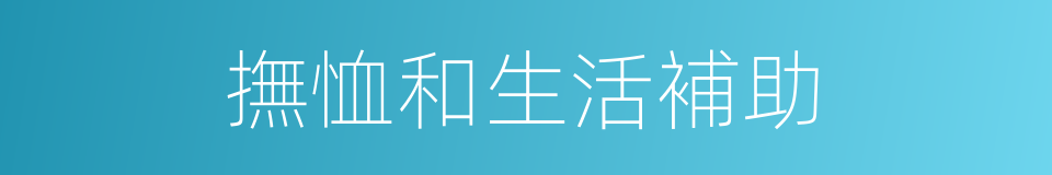 撫恤和生活補助的同義詞