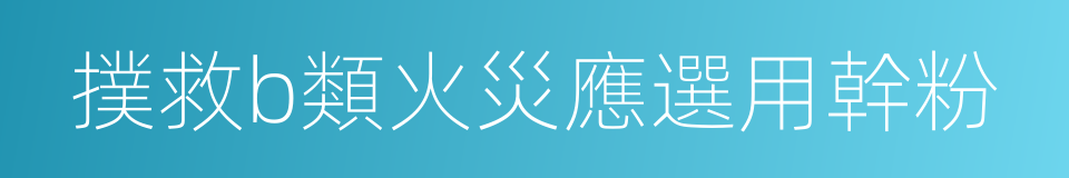 撲救b類火災應選用幹粉的同義詞