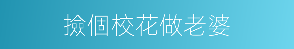 撿個校花做老婆的同義詞
