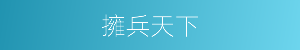 擁兵天下的同義詞