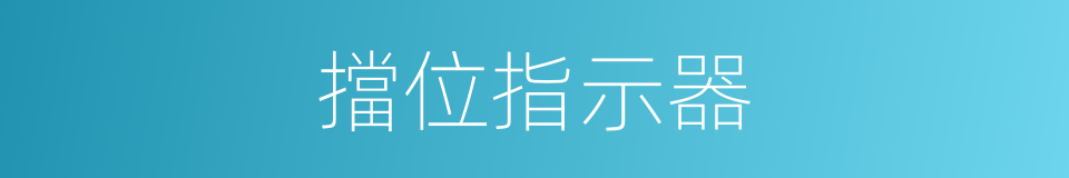擋位指示器的同義詞