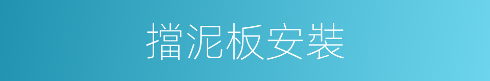 擋泥板安裝的同義詞