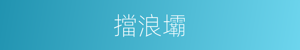 擋浪壩的同義詞