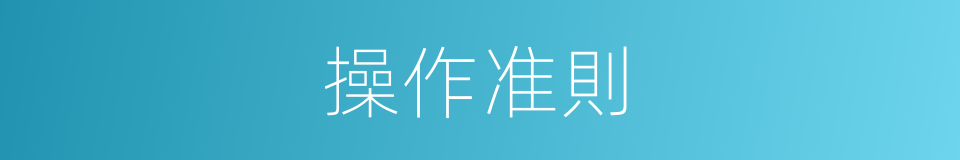 操作准則的同義詞