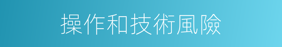 操作和技術風險的同義詞