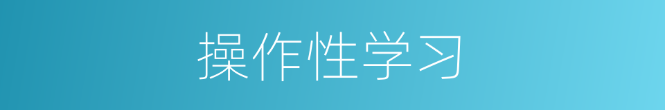 操作性学习的同义词