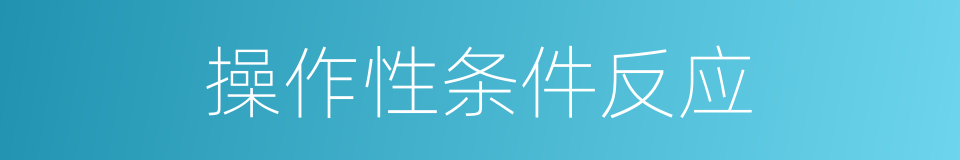 操作性条件反应的同义词