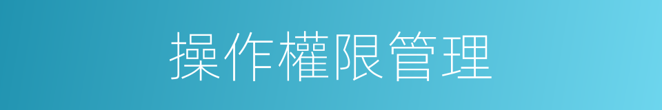 操作權限管理的同義詞