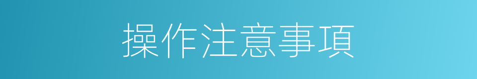 操作注意事項的同義詞