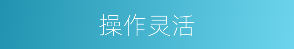 操作灵活的同义词