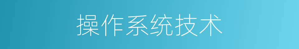 操作系统技术的同义词