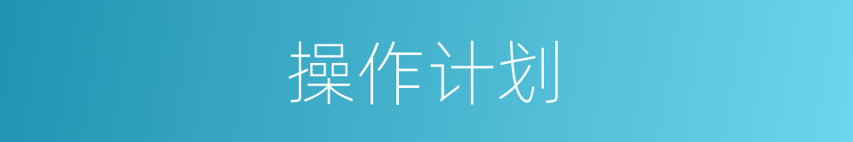 操作计划的同义词