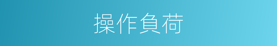 操作負荷的同義詞