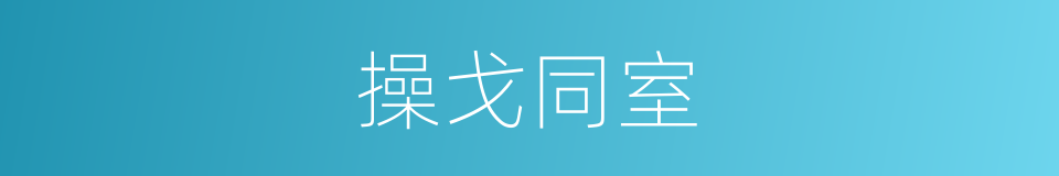 操戈同室的意思