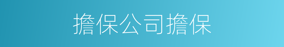 擔保公司擔保的同義詞