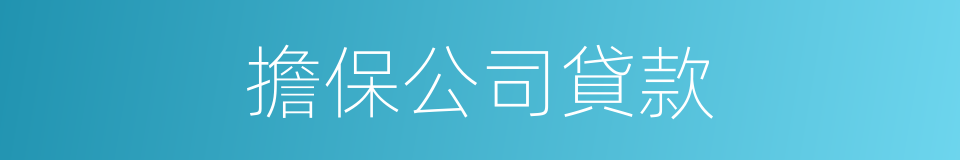 擔保公司貸款的同義詞