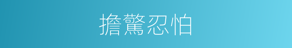 擔驚忍怕的意思