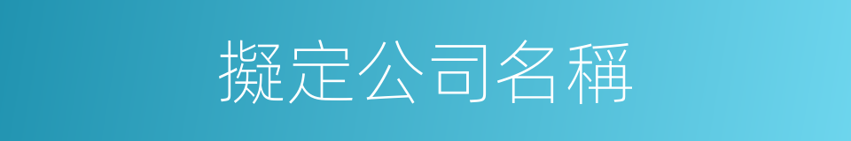 擬定公司名稱的同義詞
