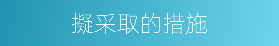 擬采取的措施的同義詞
