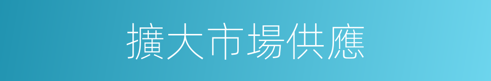 擴大市場供應的同義詞