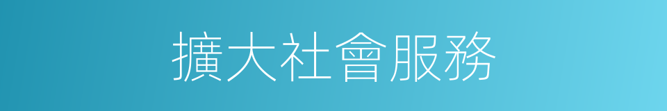 擴大社會服務的同義詞