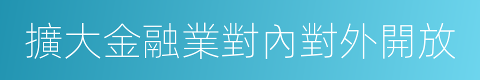 擴大金融業對內對外開放的同義詞