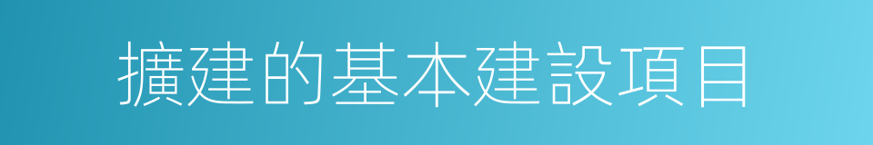 擴建的基本建設項目的同義詞