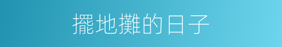 擺地攤的日子的同義詞