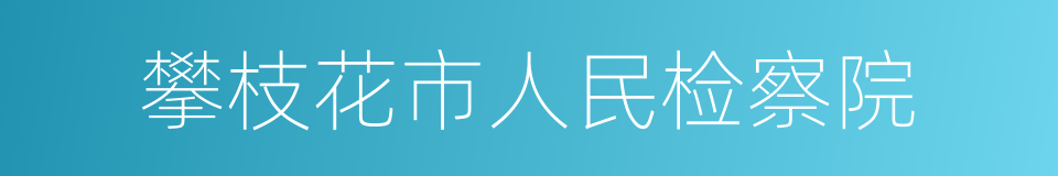 攀枝花市人民检察院的同义词