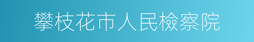 攀枝花市人民檢察院的同義詞