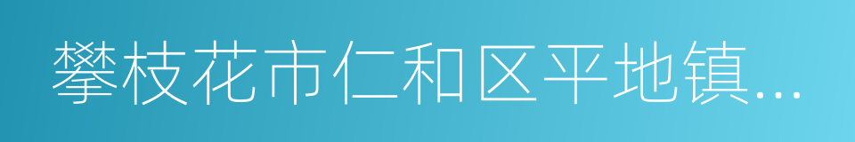 攀枝花市仁和区平地镇迤沙拉村的同义词