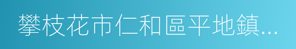 攀枝花市仁和區平地鎮迤沙拉村的同義詞