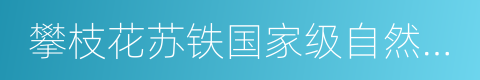 攀枝花苏铁国家级自然保护区的同义词