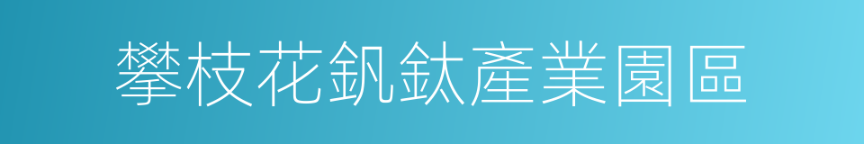 攀枝花釩鈦產業園區的同義詞