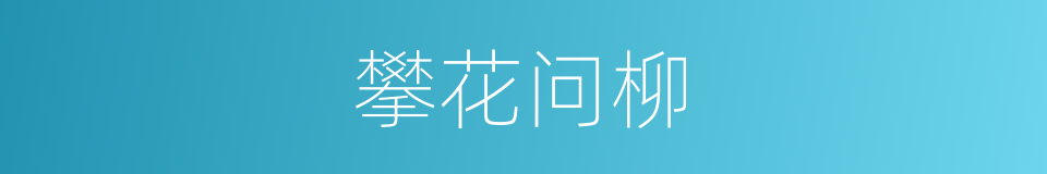 攀花问柳的意思