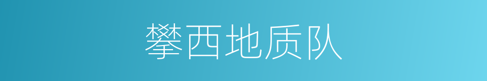 攀西地质队的同义词