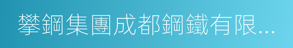 攀鋼集團成都鋼鐵有限責任公司的同義詞