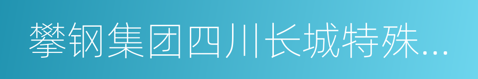 攀钢集团四川长城特殊钢有限责任公司的同义词