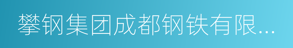 攀钢集团成都钢铁有限责任公司的同义词