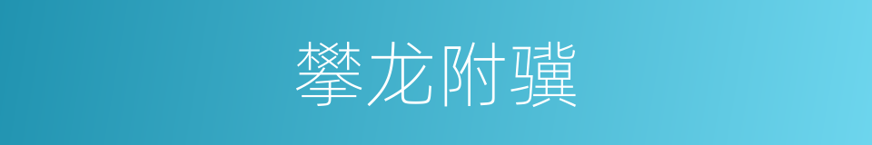 攀龙附骥的意思