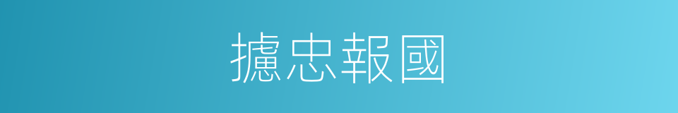 攄忠報國的意思