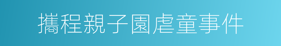 攜程親子園虐童事件的同義詞