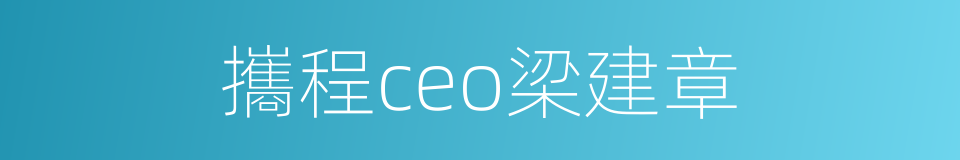 攜程ceo梁建章的同義詞