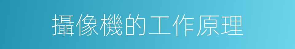 攝像機的工作原理的同義詞