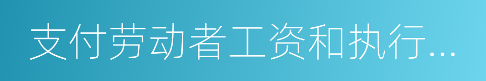 支付劳动者工资和执行最低工资标准的同义词