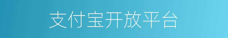 支付宝开放平台的同义词